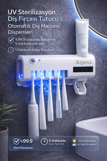 UV Diş Fırçası Sterilizatörü & Otomatik Dispenser