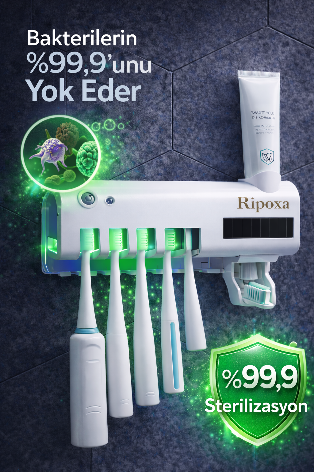 UV Diş Fırçası Sterilizatörü & Otomatik Dispenser