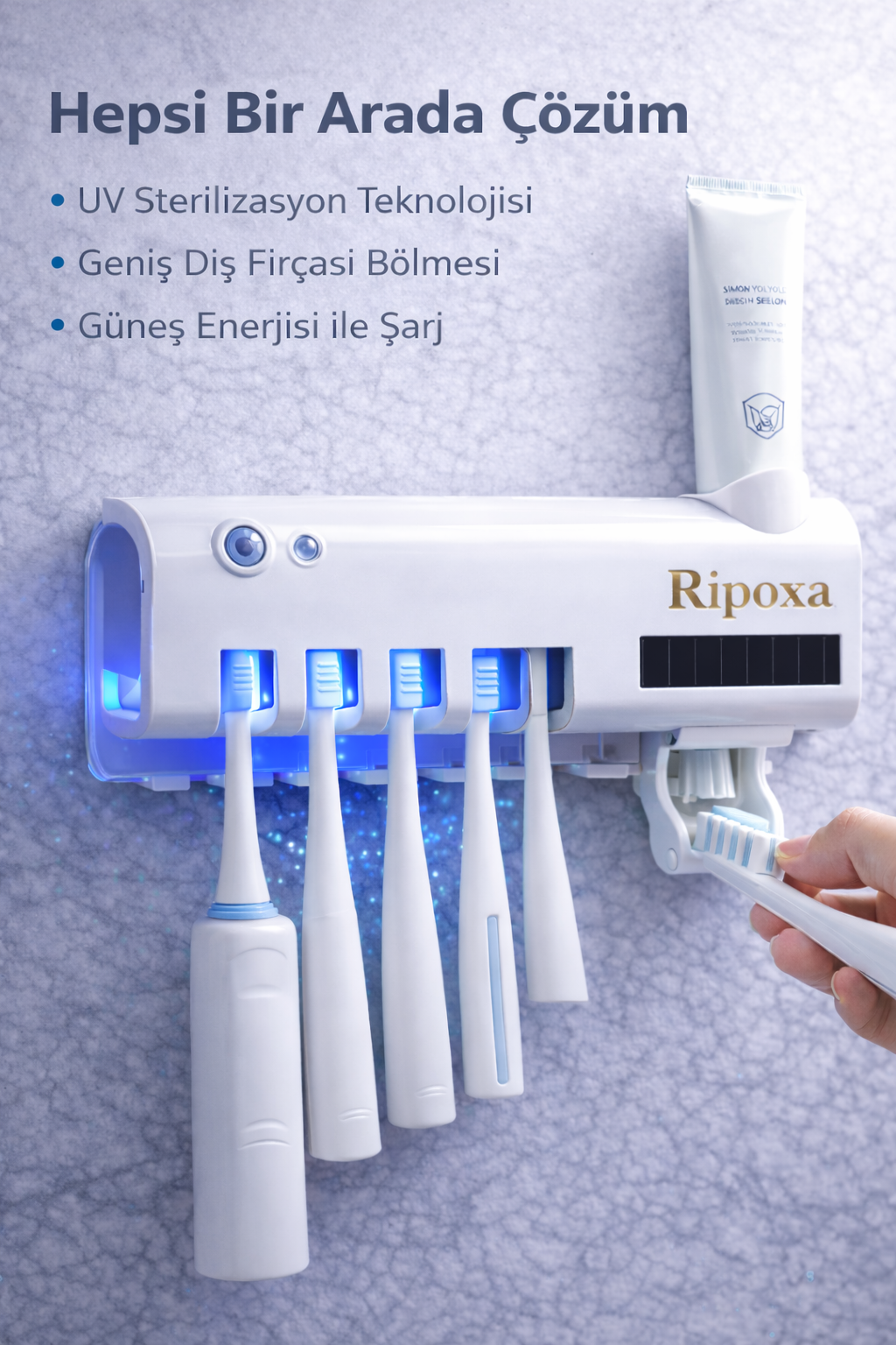 UV Diş Fırçası Sterilizatörü & Otomatik Dispenser